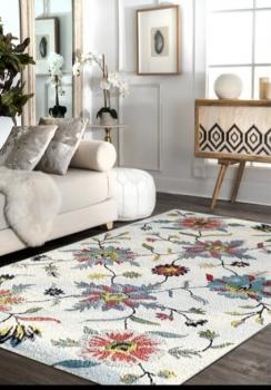 Beautiful Floral Cherry Hand-tufted Wool Rug Manufacturers in East Kameng